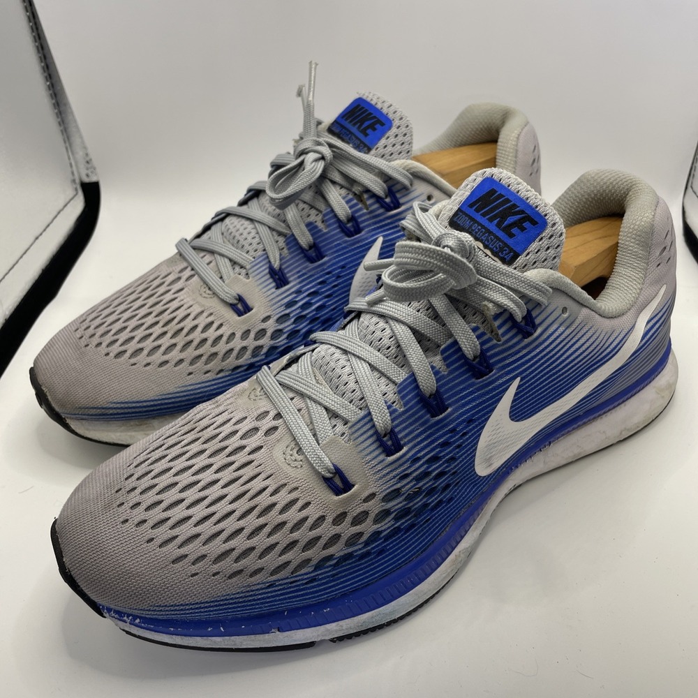 Nike Air Zoom Pegasus 34 Men US 10 Grey Blue 880555-007